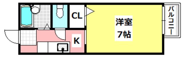 PAL-J(1K/1階)の間取り写真