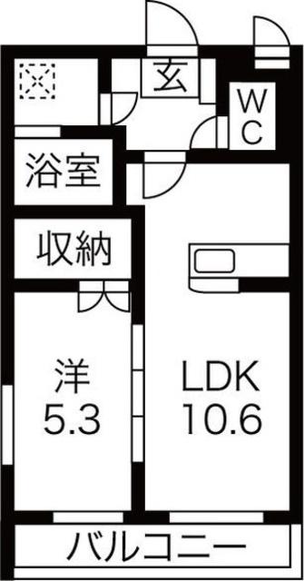ヴィバーチェ(1LDK/2階)の間取り写真