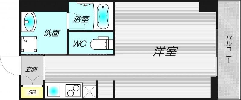 城北テラス(ワンルーム/7階)の間取り写真