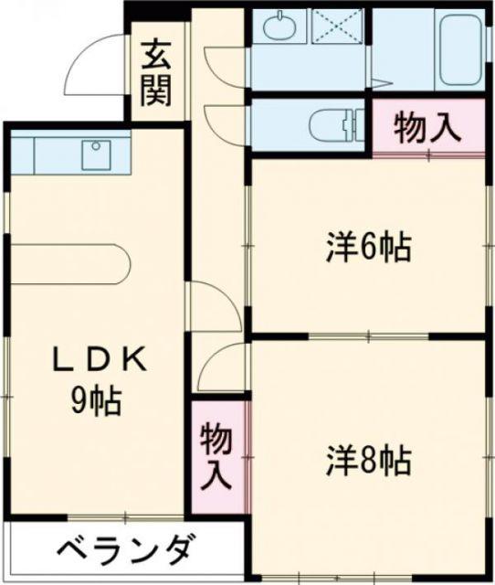 ピアレスK(2DK/1階)の間取り写真