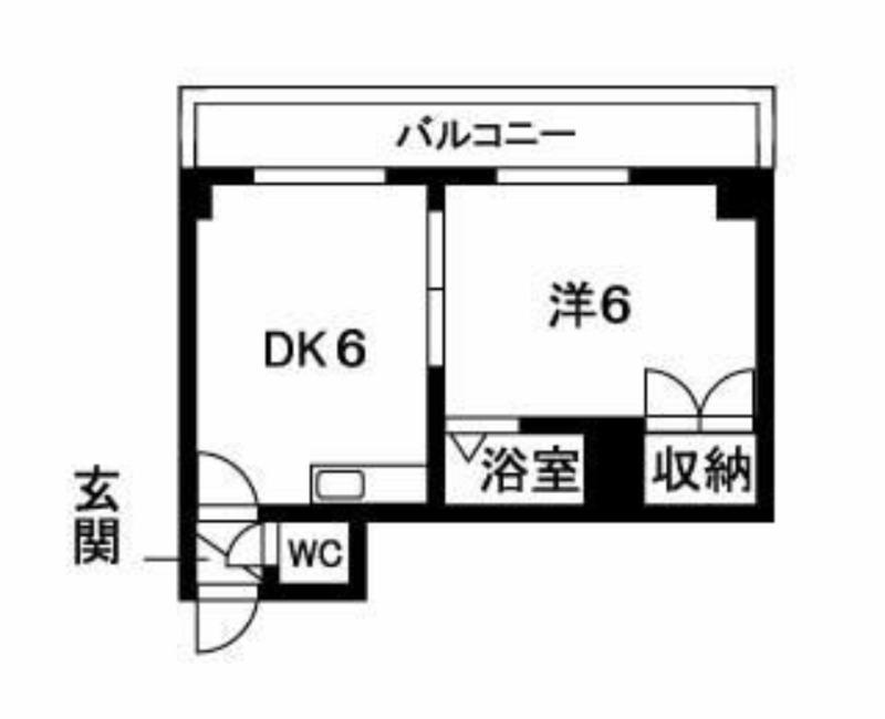 グレースコート(1DK/6階)の間取り写真
