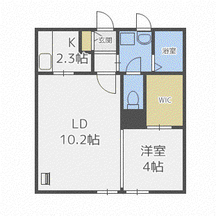 ディリッツ札幌東(1LDK/4階)の間取り写真