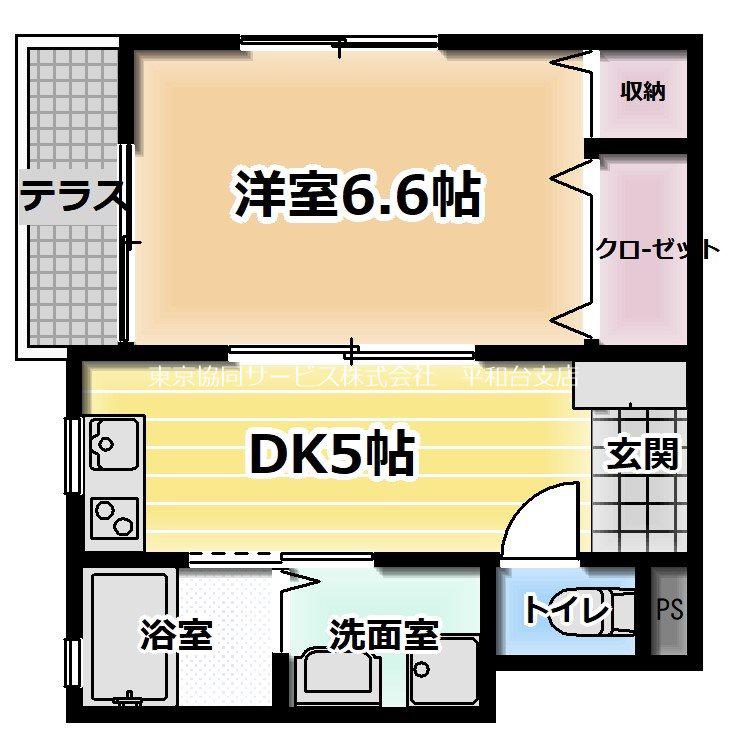 リヴェール千川(1DK/1階)の間取り写真
