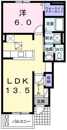 ア・ミューゼII(1LDK/1階)の間取り写真
