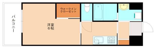 ロイヤルタワーパーク赤間(1K/5階)の間取り写真