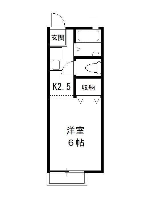 ウィンダムコート(1K/2階)の間取り写真