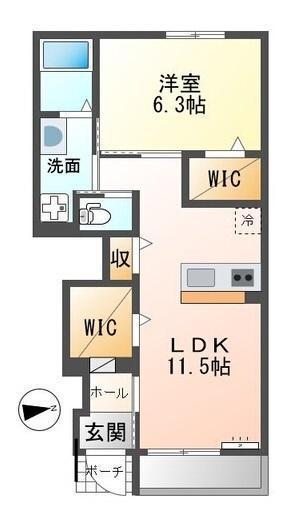 K HOUSE(1LDK/1階)の間取り写真