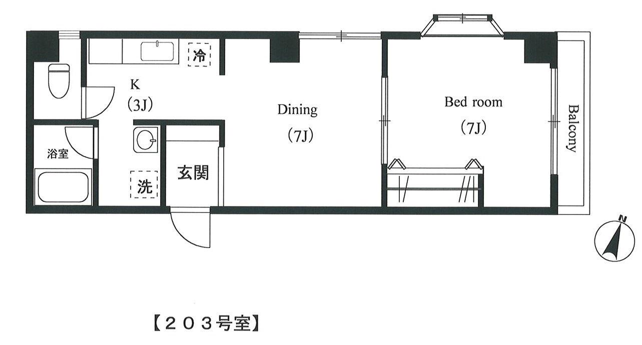 アーバン羽根木(1DK/2階)の間取り写真
