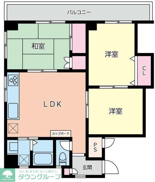 吉原第三ビル(3LDK/3階)の間取り写真