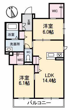 パルテ アリオーソ(2LDK/2階)の間取り写真