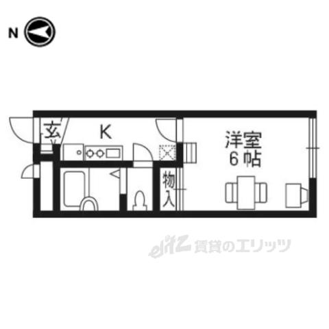 レオパレスALTAⅢ(1K/2階)の間取り写真