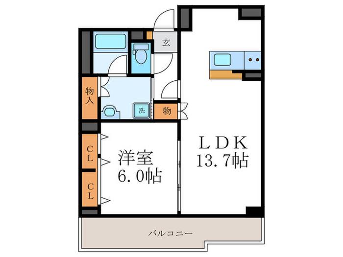 アイムマンション(1LDK/5階)の間取り写真
