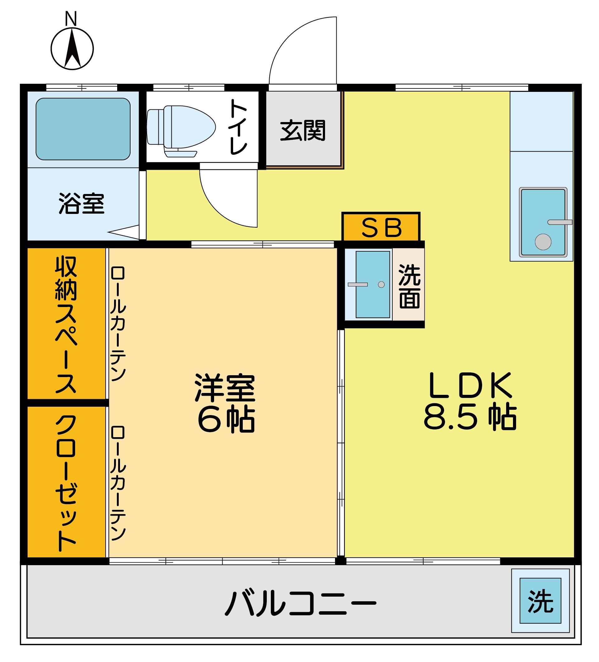 コーポよりや(1LDK/2階)の間取り写真