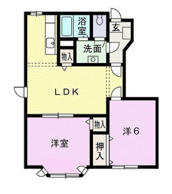 レフィナード・エムB(2LDK/1階)の間取り写真