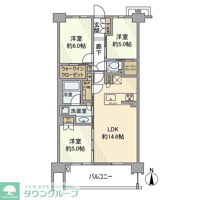 シティテラス荻窪エアーズコート(3LDK/4階)の間取り写真