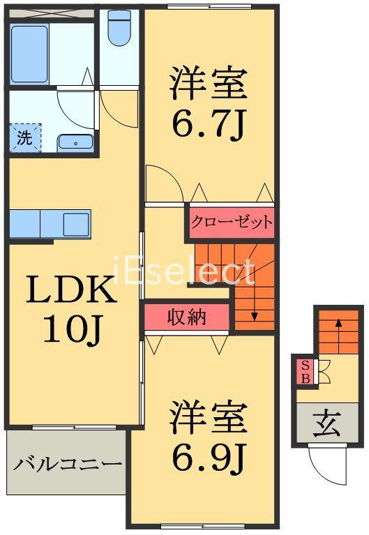 プライムス(2LDK/2階)の間取り写真