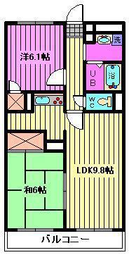 マルギガーデン(2LDK/2階)の間取り写真