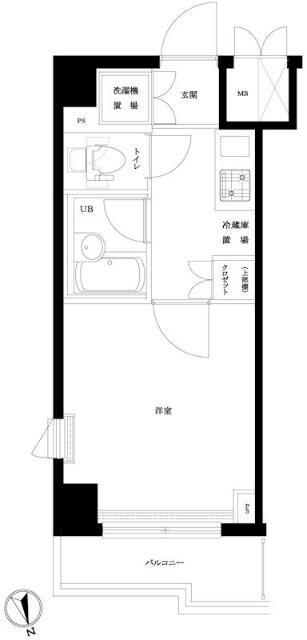 ルーブル大井町参番館(1K/6階)の間取り写真