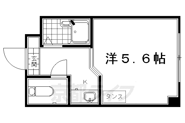 サンウォーター(1K/3階)の間取り写真