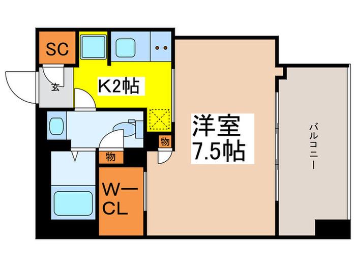 ミュプレ高田馬場(1K/12階)の間取り写真