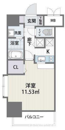 アルティザ博多駅南(1K/4階)の間取り写真