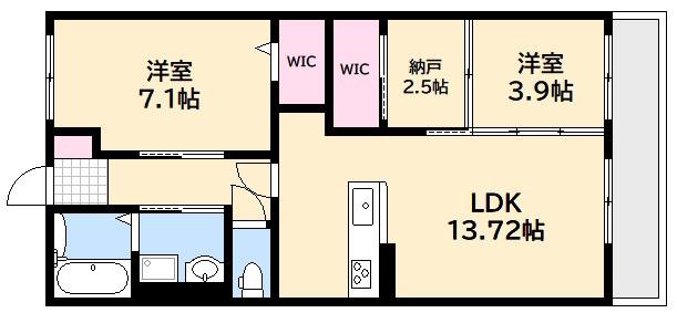 マイプレイス庚午(2SLDK/2階)の間取り写真