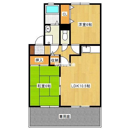 シャルムセジュールIA棟(2LDK/1階)の間取り写真