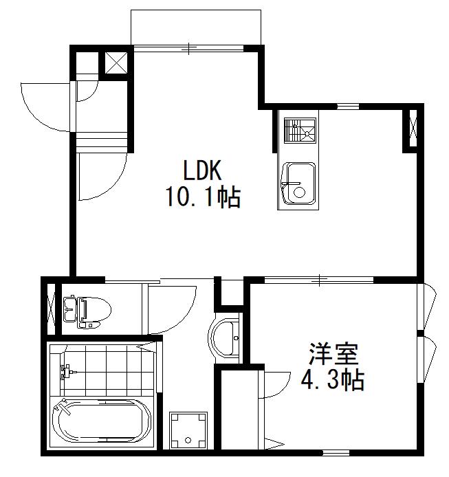 ソラーナ(1LDK/1階)の間取り写真
