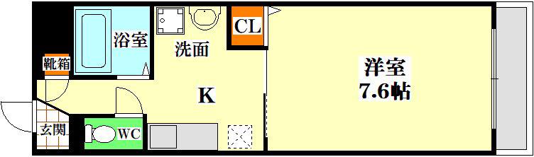 ハイツレバランス(1K/2階)の間取り写真