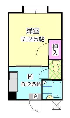 ディアコートA(1K/2階)の間取り写真