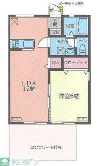 サンライフ旭(1LDK/2階)の間取り写真