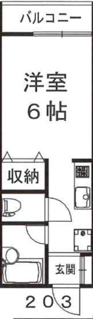 ルネッサンス宮川(ワンルーム/2階)の間取り写真