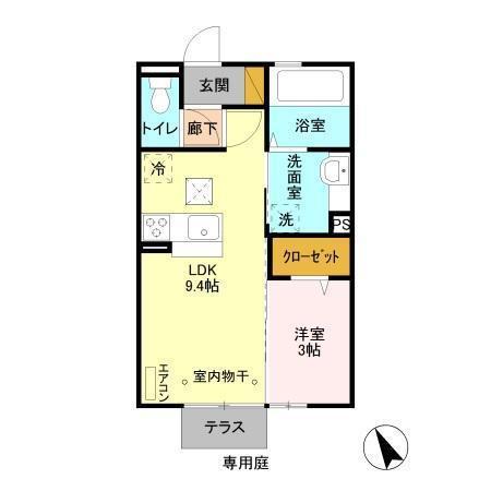 サンテ・キャトル(1LDK/1階)の間取り写真