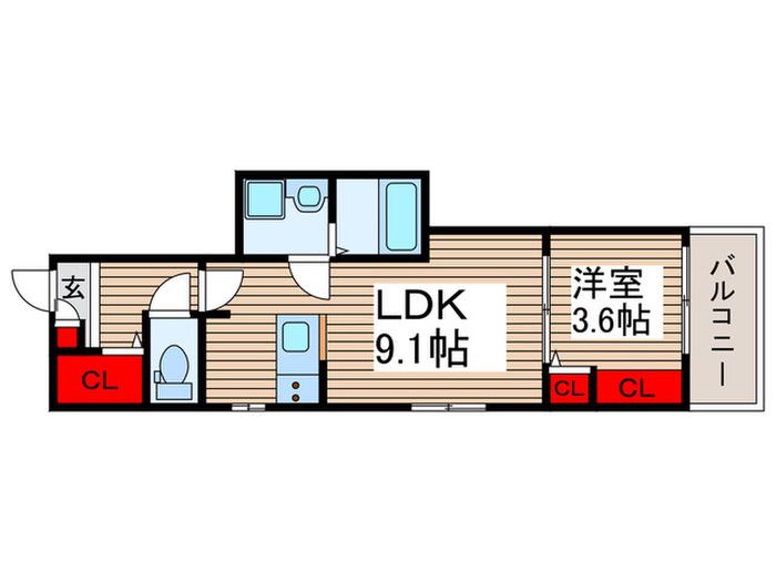 LVL仙波町1丁目(1LDK/1階)の間取り写真