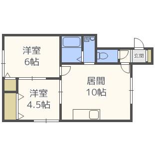 ハイツ中村(2LDK/2階)の間取り写真
