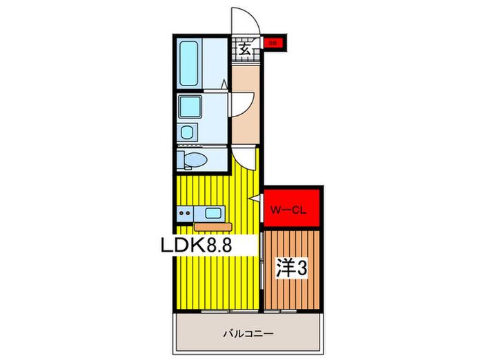 F‐CUBEIV(1LDK/3階)の間取り写真
