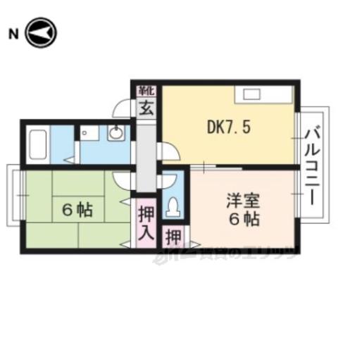 セジュール14(2DK/2階)の間取り写真