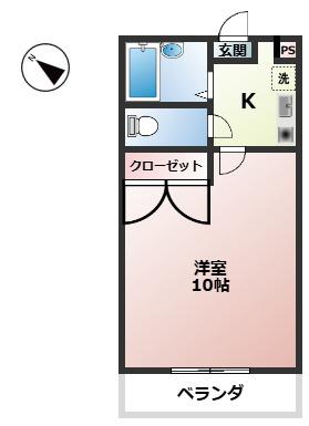 リバーサイドグリーン(1K/2階)の間取り写真