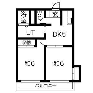 メゾン平和(2DK/2階)の間取り写真