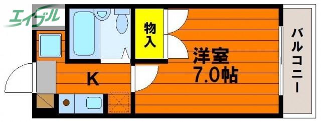 ルイシャトレ厚生町(1K/4階)の間取り写真