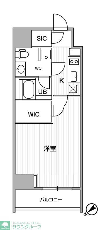 ALTERNA恵比寿(1K/7階)の間取り写真