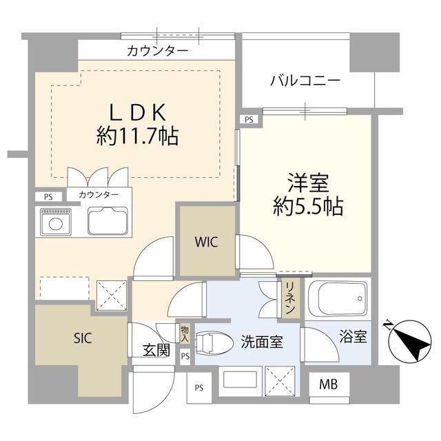 コンポジット日本橋(1LDK/8階)の間取り写真