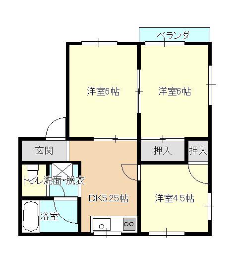 コーワハイツ(3DK/2階)の間取り写真