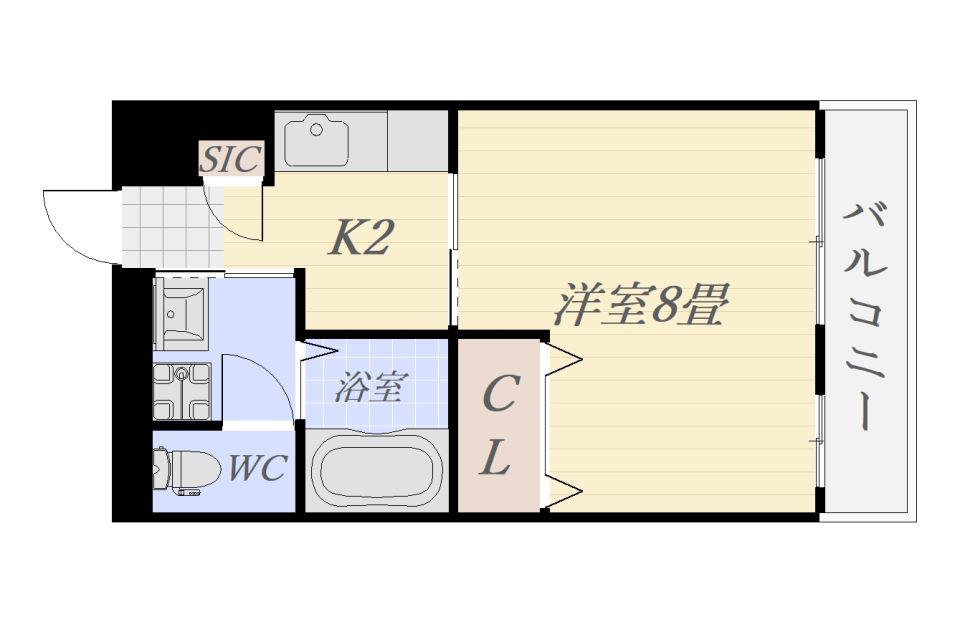 BURGUNDY APT(1K/1階)の間取り写真