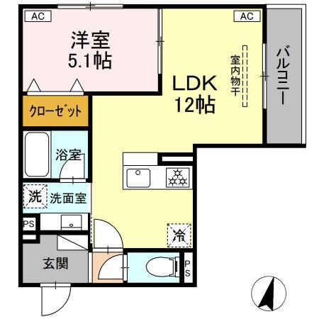 ブルマーレ湘南台(1LDK/2階)の間取り写真