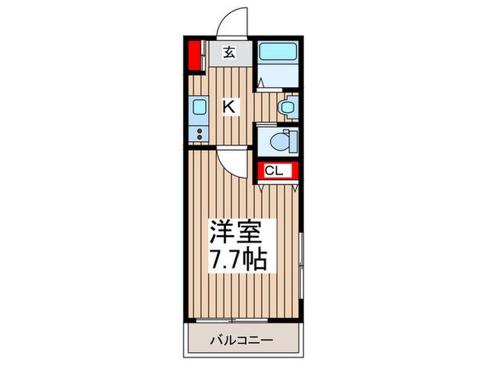 ラストーリア(1K/1階)の間取り写真