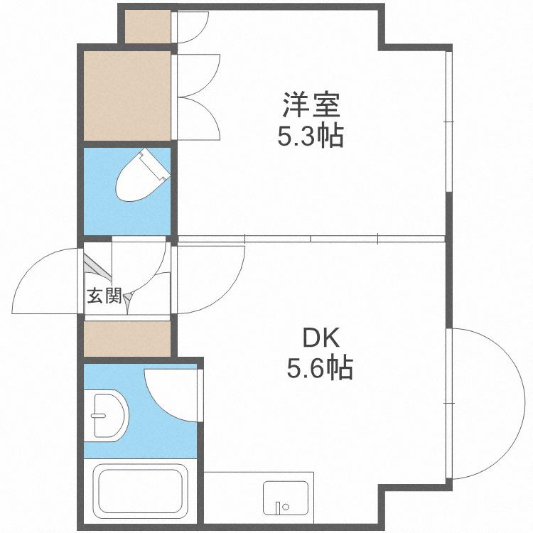 FRESA(1DK/5階)の間取り写真