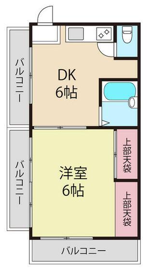 富士ハイツ(1DK/3階)の間取り写真