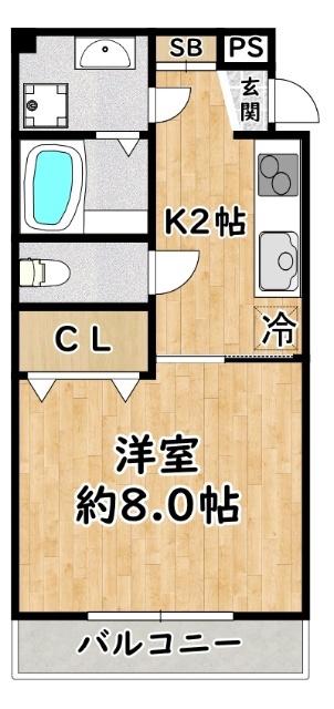 HIKARIマンション(1K/4階)の間取り写真