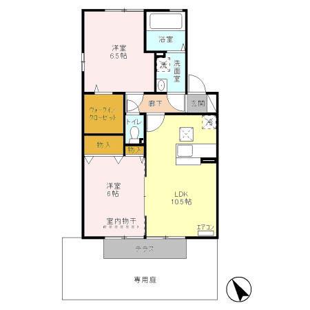 アモーレ A(2LDK/1階)の間取り写真